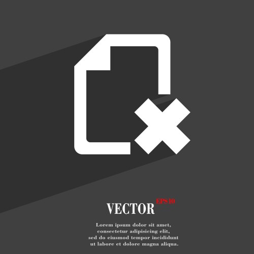 Delete file document icon symbol flat modern web vector image