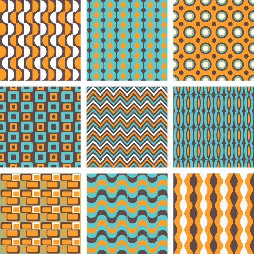 Retro Geometric Patterns Royalty Free Vector Image