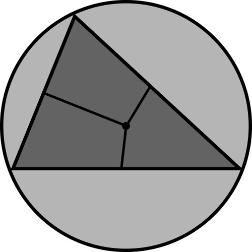 Triangle and circle euclidean geometry 2d flat vector image