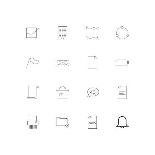 Web applications linear thin icons set outlined vector image