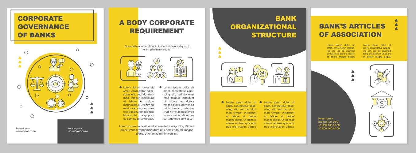 Bank structure brochure template – Royalty-Free Vector | VectorStock
