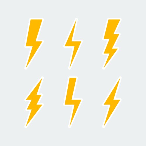 Lightning bolt set Royalty Free Vector Image - VectorStock
