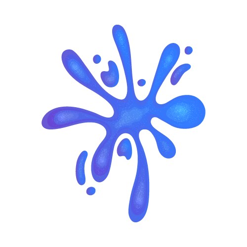 Blue slime or liquid paint splattering blob stain Vector Image