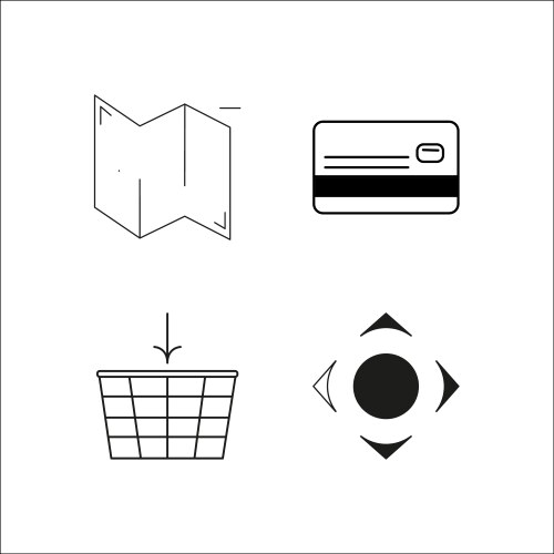 Web simple linear icon setsimple outline icons vector image