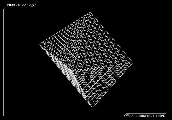 Abstract 3d wireframe shape or basic element vector image