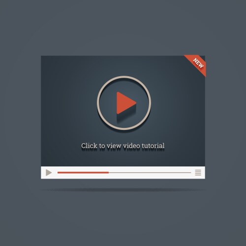 Video player interface template ui design Vector Image