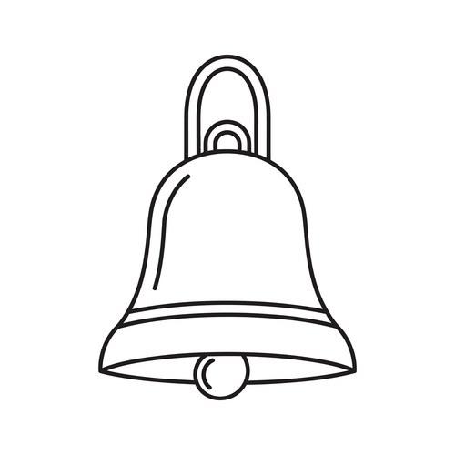 Line Drawing of a Bell Vector Image
