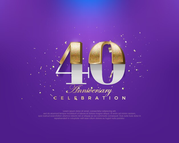 Unique classic number 40th for an anniversary Vector Image