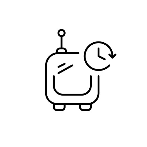 Automated delivery robot and clock precise vector image
