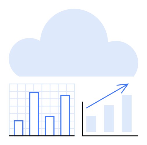 Cloud-based data analytics with growth concept vektorbild