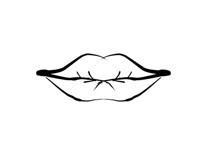 Lips Sketch - 80s Style Vector Image