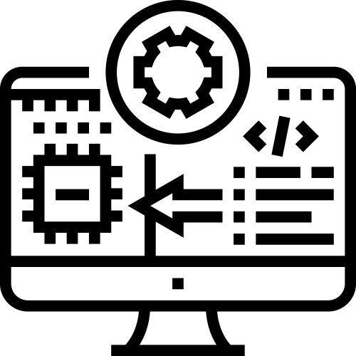 Microcontroller programming electronics line icon vector image
