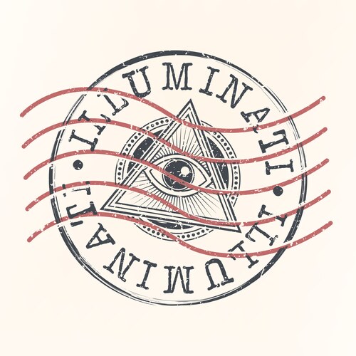 Illuminati Eye Stamp - Vintage Vector Image