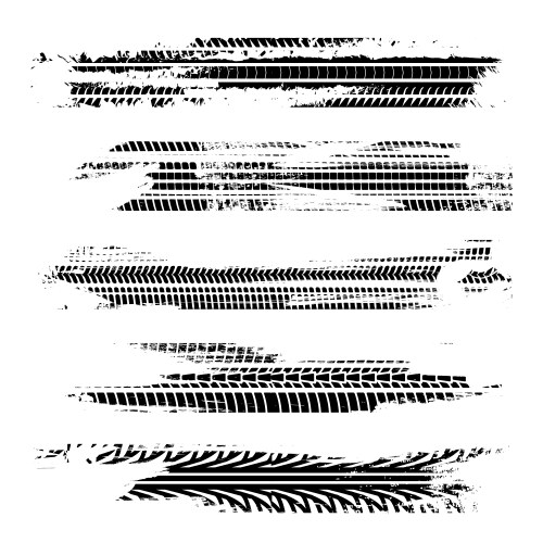 Off Road Tire Tracks and Trails Vector Image