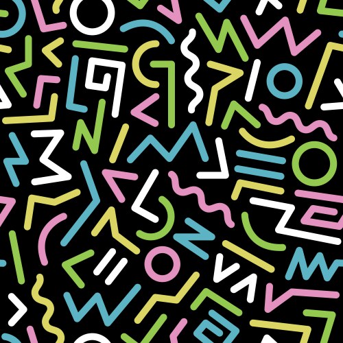 Pattern 80s seamless background retro Royalty Free Vector