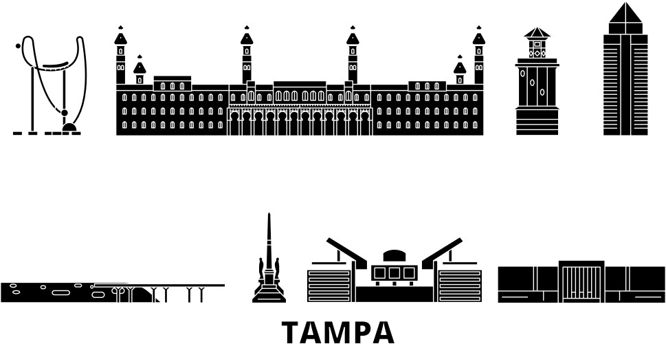 Tampa Skyline, Florida Vector Image