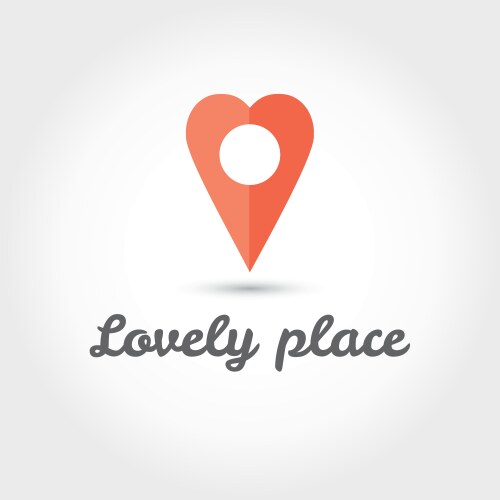 map pointer in the form of heart icon vector image