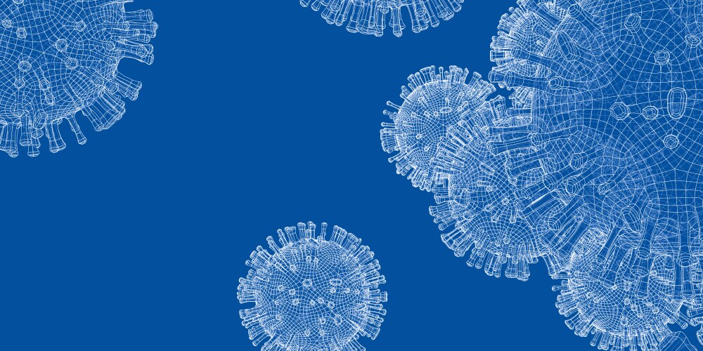 Set 3d models corono virus and bacteria Royalty Free Vector