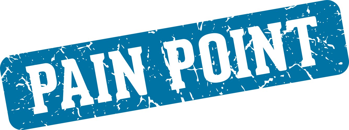 Pain point rectangular sign pain point stamp Vector Image