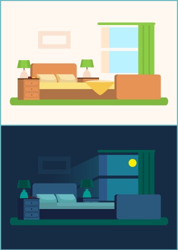 Cozy Bedroom Interior Vector Image