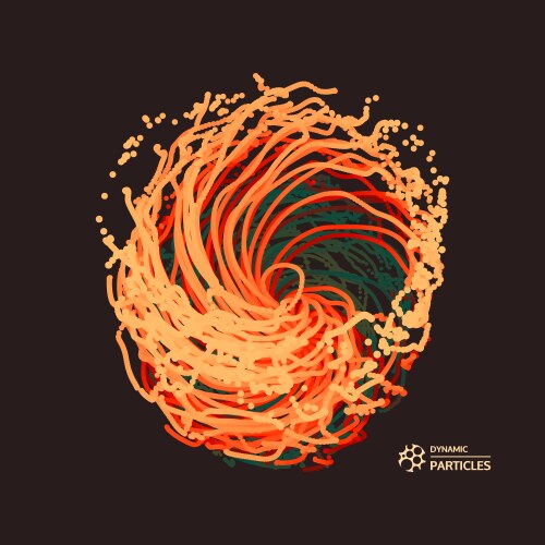 Array with dynamic particles 3d abstract vector image