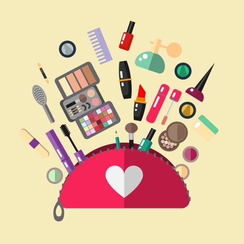 Cosmetic make up kit Royalty Free Vector Image
