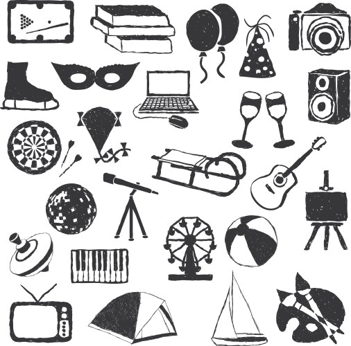 Fun Doodle Entertainment Vector Image