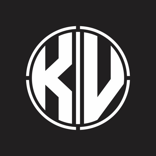 Kv logo monogram with hexagon shape and outline – Royalty-Free Vector ...