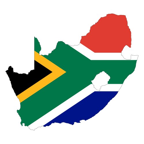 South Africa Map with Flag Royalty Free Vector Image
