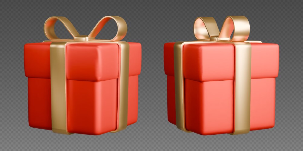 Gift boxes with ribbons realistic 3d white Vector Image