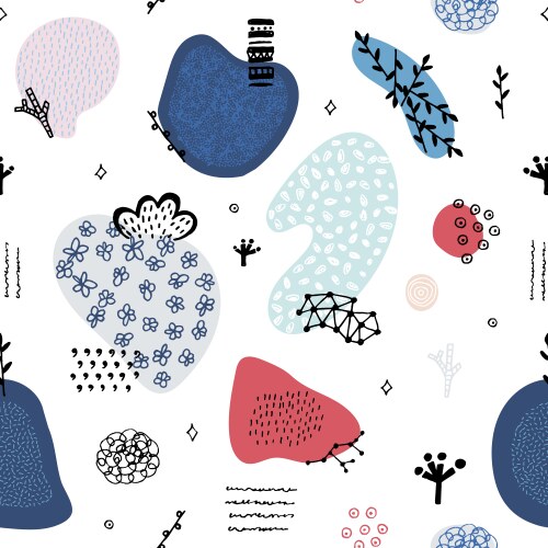Seamless pattern with hand drawn abstract vector image
