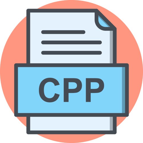 Cpp file document icon vector image