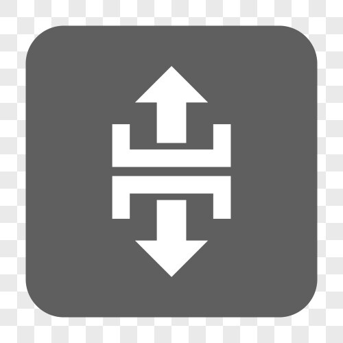 Divide vertical direction rounded square button vector image