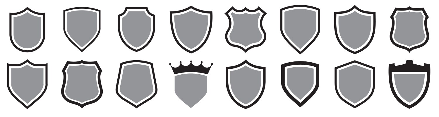 Protect shield security icons Royalty Free Vector Image