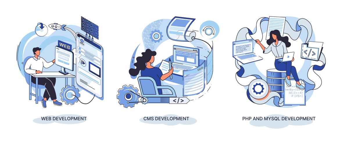 Website architecture concepts web development vector image