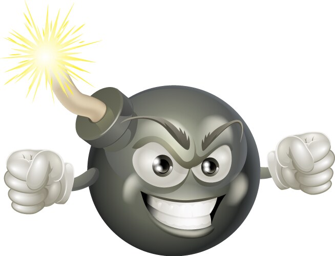 Angry Cartoon Bomb Mascot