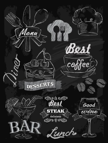 Chalkboard Menu Set Vector Image