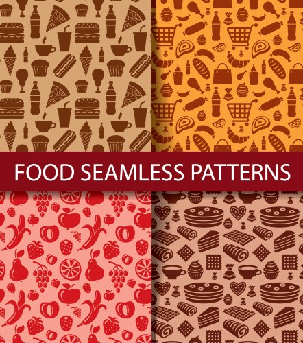 Food seamless pattern Royalty Free Vector Image