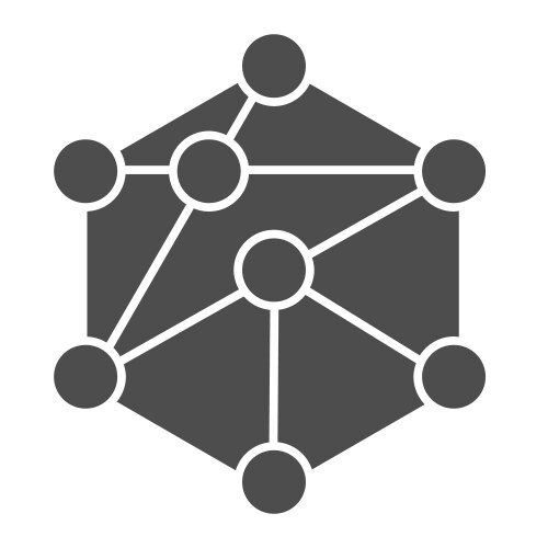 Cube network solid icon blockchain vector image