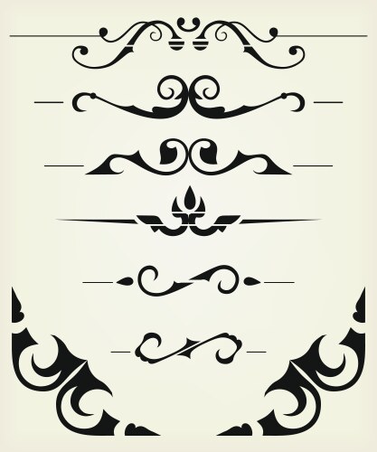 Calligraphic decorative elements Royalty Free Vector Image