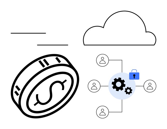 Digital finance integration secure cloud computing vector image