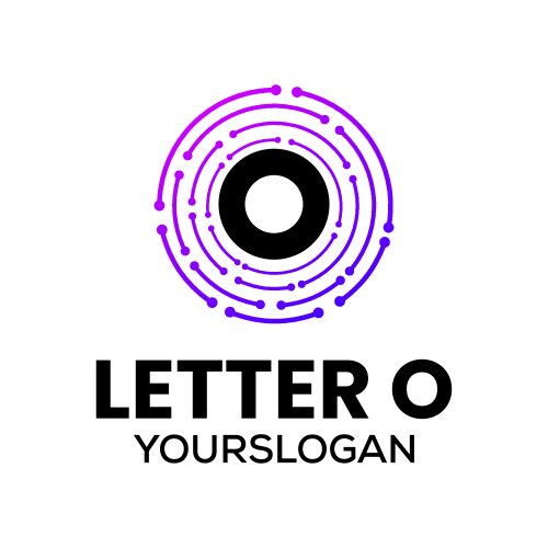Letter o tech logo design Royalty Free Vector Image