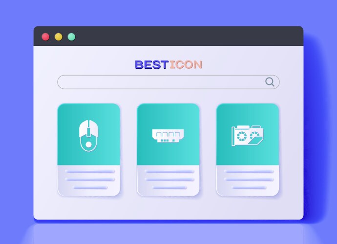 Set ram random access memory computer mouse vector image