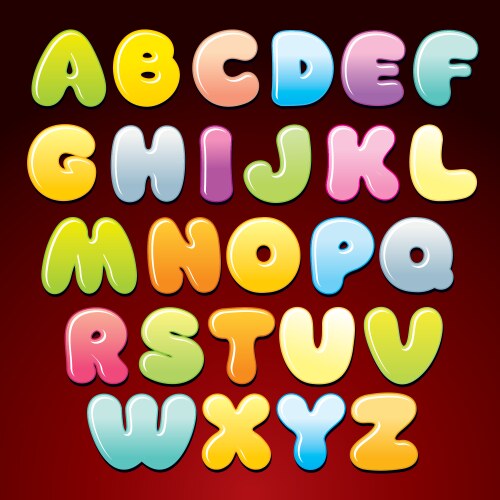 Sweet Candy Alphabet Letters Vector Image