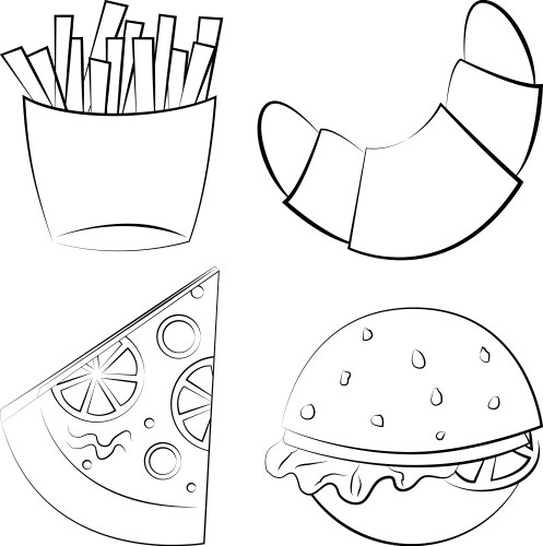 Delicious Fast Food Collection Vector Image