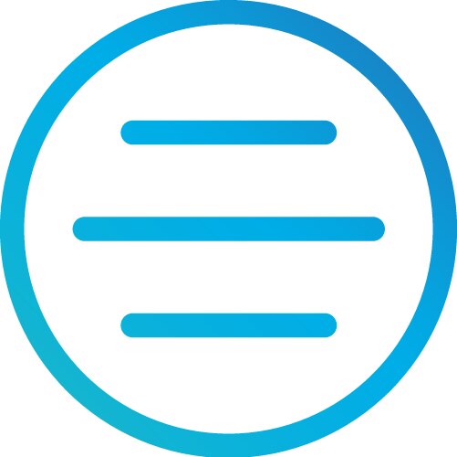 Hamburger menu circle icon or button for web vector image