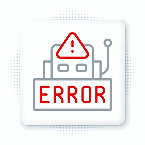 Line error in operation program robot vector image
