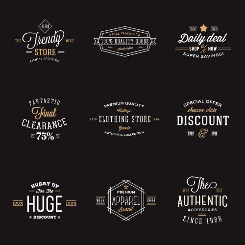 Retro Sale & Discount Labels Vector Image