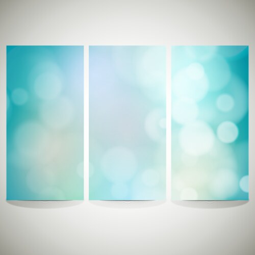 Blurry backgrounds set with bokeh effect abstract vector image