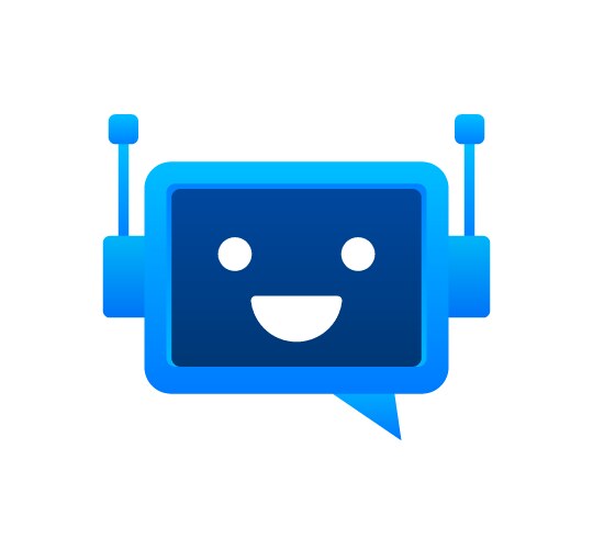 Chat bot using laptop computer robot virtual vector image